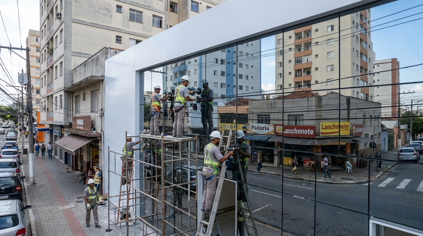 Fachada espelhada em esquina em Serra-ES